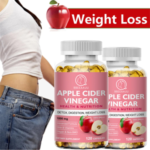 Cápsulas de Vinagre de Sidra de Manzana con Ácido Málico, Suplemento Dietético Vegano para Adultos, Sin OMG, 120 Unidades, Control de Peso, Desintoxicación, Alivio - Product Image 1