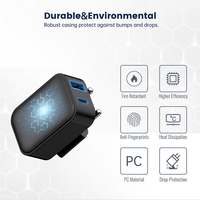 Tommox 30W GaN Hızlı PD 3.0 USB C Güçlü Mobil Şarj Cihazı Adaptörü QC3.0 Çift Portlu Katlanabilir EU KR GaN Duvar Şarj Cihazı Telefon Seyahati İçin