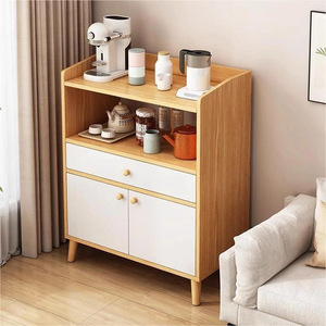 Mobiletto da Cucina Minimalista in Legno Massello con 3 Cassetti, Finitura Liscia, per Stoccaggio Interno Domestico - Product Image 3