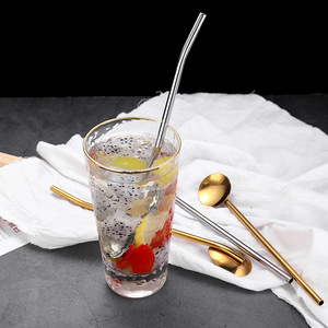 Juego de Cucharas y Pajitas Reutilizables de Acero Inoxidable 304 al por Mayor |   Agitador de Bebidas con Mango Largo, Varilla para Mezclar Cócteles para Bar - Product Image 3