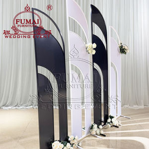 Decoraciones de eventos de boda de lujo populares Marco de metal personalizado Diseño de panel de pared Telón de fondo - Product Image 5