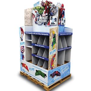 Venta al por mayor de supermercado de cartón corrugado de papel cuarto de paleta estante de exhibición de cartón Pdq - Product Image 1