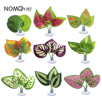 Nieuwe Verschillende Kunstmatige Bladeren Nep Plant Terrarium Ornament Reptiel Voedende Bladeren