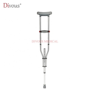 Béquilles pliables en alliage d'aluminium épais, adaptées à différentes tailles, pour l'assistance aux personnes handicapées et âgées lors de leurs déplacements en extérieur - Product Image 1