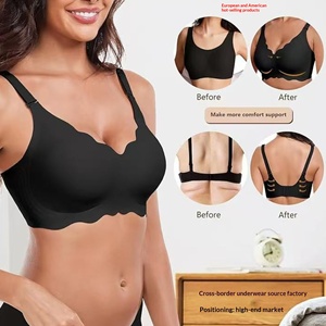 Sujetador sin costuras sexy para mujer, con tirantes convertibles, color liso, para bustos grandes, <span class=keywords><strong>push</strong></span>-<span class=keywords><strong>up</strong></span>, tallas grandes, sin aros, con soporte, venta al por mayor de fábrica para verano - Product Image 1