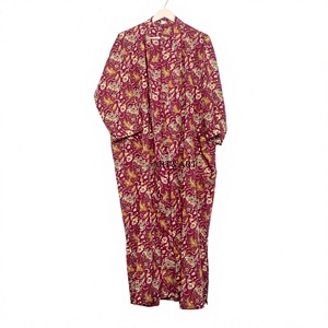 Robe Kimono Vintage en Soie Patchwork Col V avec Cordon de Serrage pour Femme – Hiver/Automne – Respirante, Lisse, Longue, Style Bohème, Nuisette Douce - Product Image 1