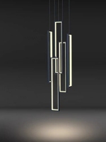 Lustre moderne Veko pour plafond haut, luminaires suspendus rectangulaires pour la décoration de la maison