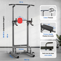 Tour de Musculation Sportive pour Salle de Sport à Domicile, Station Multiple Dip et Barre de Traction pour l'Entraînement de la Force et des Bras
