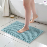 Tapis de Bain Tuftés en Chenille à Design Personnalisé Antidérapants Microfibre Colorés Tapis de Douche Doux et Moelleux Lavables en Machine
