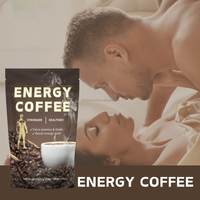 Café instantané infusé à la poudre de maca, de ginseng et d'huître pour adultes, stimulant naturel sans stimulants, non destiné aux femmes enceintes