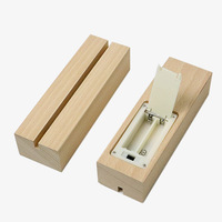 Lampe acrylique 3D alimentée par piles AAA, support de présentation en bois pour veilleuse LED 7 #   Boîte à piles avec base en bois