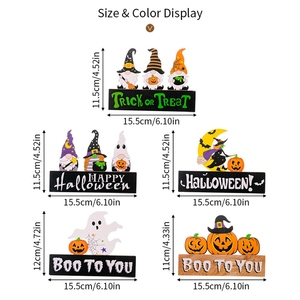Decorazioni <span class=keywords><strong>di</strong></span> <span class=keywords><strong>Halloween</strong></span> in Legno: Fantasmi, Gnomi e Zucche Personalizzabili per Interni, Ornamenti da Tavolo all'Ingrosso - Product Image 2