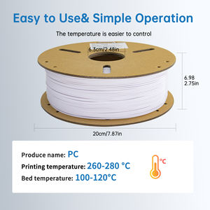 Filamento de PC de Policarbonato de 1 kg, Filamento de PC Ignífugo de 1,75 mm, Filamento para Impresora 3D - Product Image 6