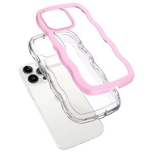 Cho iPhone 17 16 15 mềm TPU điện thoại thông minh trường hợp rõ ràng dễ thương thời trang trong suốt sóng Thiết kế trọng lượng nhẹ 2 trong 1 chống sốc trường hợp - Product Image 4