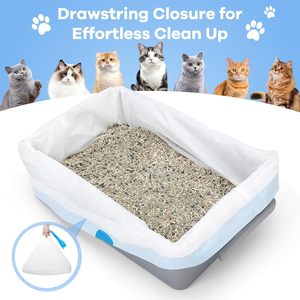 लीक प्रूफ कैट लिटर बॉक्स लाइनर. अतिरिक्त मोटी, आंसू प्रतिरोधी और उपयोग में आसान - Product Image 5