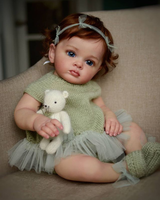 Boneka Reborn Vinyl 22 inci yang Mirip Asli dengan Rambut yang Dipasang Secara Manual, Mainan Teman Anak