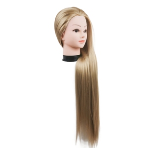 Cabeza de Maniquí con Cabello Sintético para Tejer Pelucas, Cosmetología, Estilismo, Peluquería, Moda, Salón, 20 Pulgadas, Unisex - Product Image 2