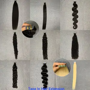 Высококачественная русская 100% светловолосая 613 1b черная прямая волнистая натуральная лента для наращивания человеческих волос