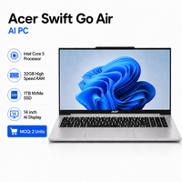 Orijinal Yeni Toptan Swift Go Air 14 14 inç 2.2K IPS 990g Ultra Hafif İş Dizüstü Bilgisayarı Intel Core Ultra 5 32GB 1TB SSD PC
