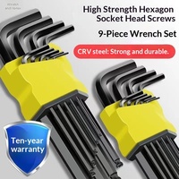 Set Kunci Hex 6-Sudut Keras Berkualitas Tinggi Impor, Alat Obeng Kombinasi Kunci Torx
