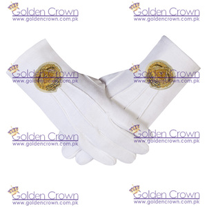 ผ้าฝ้ายคุณภาพสูง Masonic ถุงมือ Grand Master Bullion เย็บปักถักร้อย | Masonic Parade ถุงมือผู้ผลิต - Product Image 2
