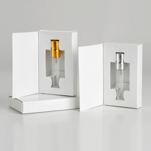 Caja de <span class=keywords><strong>Perfume</strong></span> Recargable Personalizada, Muestra de <span class=keywords><strong>Perfume</strong></span> de Lujo de 5ml 10ml, Frasco de Vidrio con Atomizador, Tapa Dorada Transparente, Embalaje Serigrafiado - Product Image 5