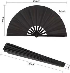 Abanico de mano grande de plástico de color sólido de 33 cm para fiestas rave, abanicos de plástico grandes a precio económico - Product Image 4