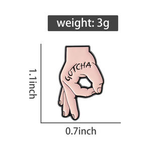 GOTCHA OKジェスチャーエナメルピン面白いクリエイティブゲームハンドサインブローチラペルバッジ子供向けジュエリーギフト - Product Image 6