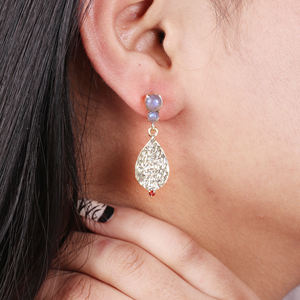 ต่างหูเงินแท้ 925 ดีไซน์ทันสมัย ประดับพลอยโกเมนและลาบราโดไรต์ น่ารัก เหมาะสำหรับงานแต่งงานและงานปาร์ตี้ เครื่องประดับสำหรับผู้หญิงและผู้ชาย - Product Image 3