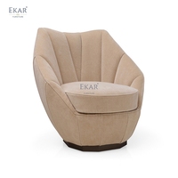 Fauteuil d'appoint moderne en velours, fauteuil pivotant de luxe, fauteuil lounge incurvé en forme de pétale, meubles de salon