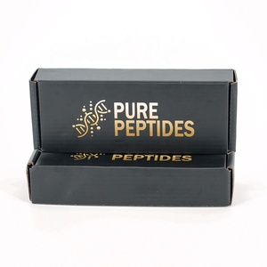 Tùy chỉnh màu đen sóng gửi thư hộp với lá vàng logo cho Peptide bao bì sang trọng phẳng gấp hộp bưu phẩm Nhà cung cấp - Product Image 5