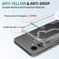 Étui de téléphone portable magnétique transparent de haute qualité pour Samsung Galaxy S25/24, personnalisé, anti-jaunissement, anti-rayures