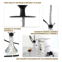 Russie Offre Spéciale luxe à la mode Portable tige en alliage d'aluminium narguilé Chicha ensemble haute qualité 4 couleurs Shisha narguilés avec boîte-cadeau