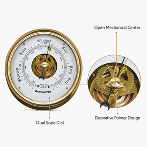 <span class=keywords><strong>Baromètre</strong></span> <span class=keywords><strong>anéroïde</strong></span> marin en laiton nautique 150mm 180mm 200mm pour bateau et yacht - Product Image 3