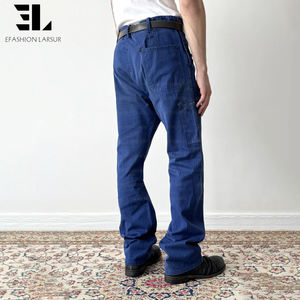 LARSUR Custom Factory Sun Faded Duck Canvas Chore Francês Azul Utilidade Fadiga Calças De Trabalho Retas Táticas Calças De Trabalho Francês - Product Image 3