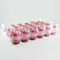 Boîtes à gâteau jetables en plastique à dôme haut support de support de cupcake régulier empilable à 6 compartiments