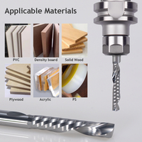 Fraise à spirale gauche à une dent, coupe vers le bas, en carbure monobloc HRC55, outil de coupe CNC pour bois et PVC, OEM HOZLY