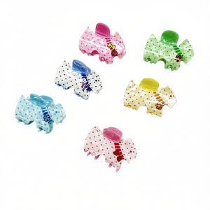 Fermaglio per capelli a pois da 7 cm con design West Highland White Terrier per bambine - Product Image 2