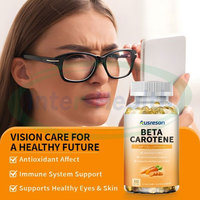 Capsules molles de bêta-carotène de marque privée Ausreson, vitamine pour les yeux, produit éclaircissant pour la peau, complément alimentaire naturel, gélules molles de bêta-carotène