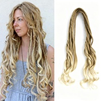 Extensions de cheveux synthétiques bouclés lâches style bohème ombré pour femmes, en fibre haute température, tresses GOGO bouclées