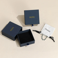 Boîte à bijoux personnalisée avec logo imprimé, boîte à bijoux en velours recyclable, pochette à cordon, sac en papier et boîte d'emballage pour bijoux