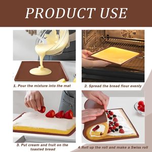 แผ่นรองอบซิลิโคน แผ่นรองอบซิลิโคนเกรดอาหาร ไม่ติดกระทะ ทำความสะอาดง่าย - Product Image 4