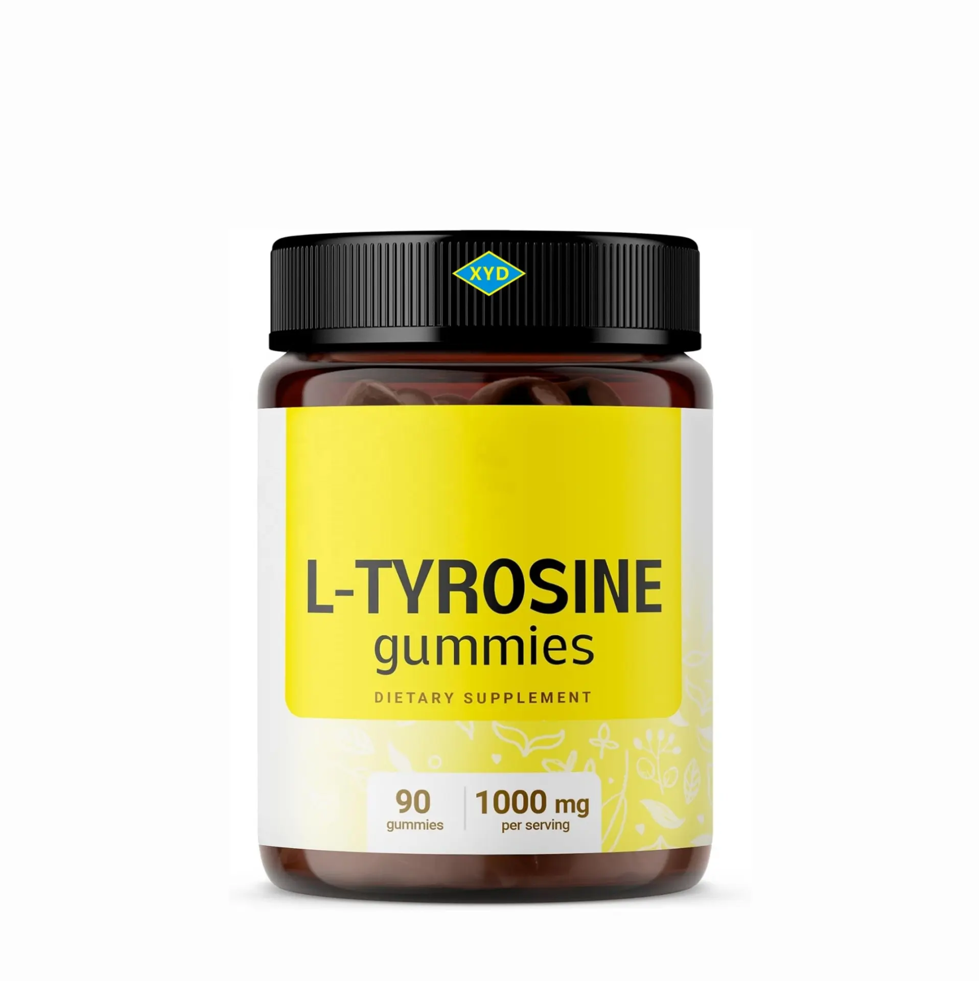 Supplément cérébral nootropique en L-Tyrosine OEM Gommes à base de L-Tyrosine avec complexe de vitamine B Soulagement de l'anxiété Stimulation de l'humeur