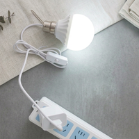 Ampoule LED USB avec interrupteur et crochet, lumière de nuit résidentielle 5V à brancher pour dortoir et camping, température de couleur réglable, économie d'énergie