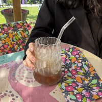 Tasses à café en verre en forme de nuage Ins haute apparence Bar jus gobelet à boisson froide avec paille