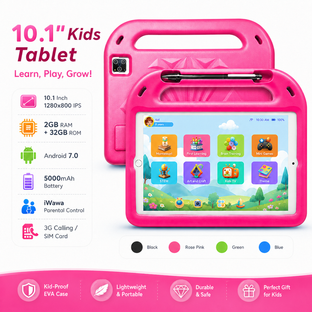 New 10 Inch Tab 10.1 Inch 1280*800 IPS Screen Android 7.0 Kids Tablet Quad Core 2gb Ram 32gb Rom Tablet with Pen