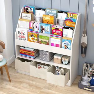 Étagère simple pour enfants, meuble de rangement économique sur pied pour les livres illustrés et les journaux des tout-petits de la maternelle. - Product Image 1