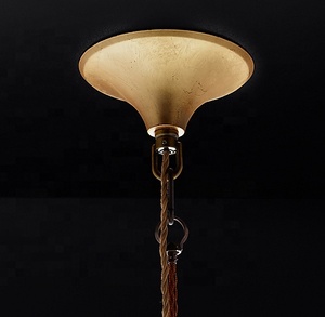 Lámpara colgante de fibra grande Viall de Hotel Vintage de lujo, iluminación colgante de seda, candelabro dorado <span class=keywords><strong>Icaro</strong></span> - Product Image 5