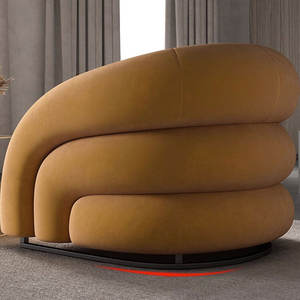 Canapé trois places Liyu, style européen moderne, jaune, <span class=keywords><strong>sans</strong></span> pieds, revêtement en cuir PU éponge, pour salon et hôtel - Product Image 6