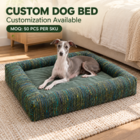 Lit orthopédique de luxe en chenille pour chien avec housse amovible, base antidérapante, personnalisable, avec côtés en mousse sur quatre côtés, faible MOQ